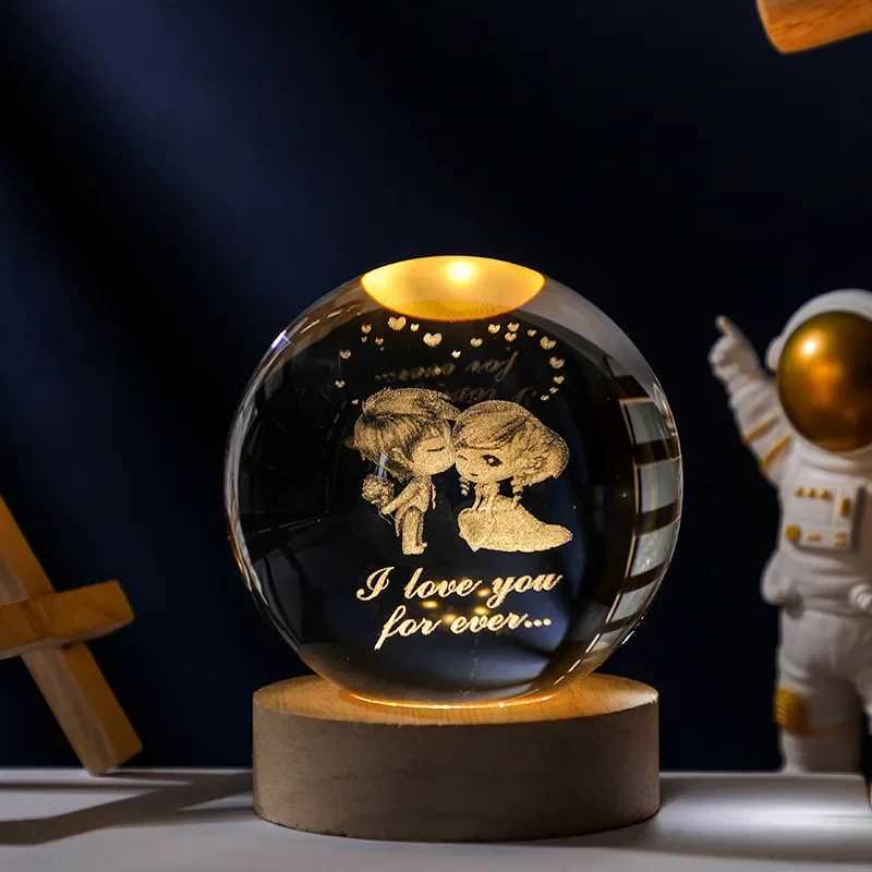 NEW Christmas Birthday Gifts6 Crystal Ball Planet Night Light Laser Solar System Globe Astronomy Festival GiftsDesktopDecoration J251117