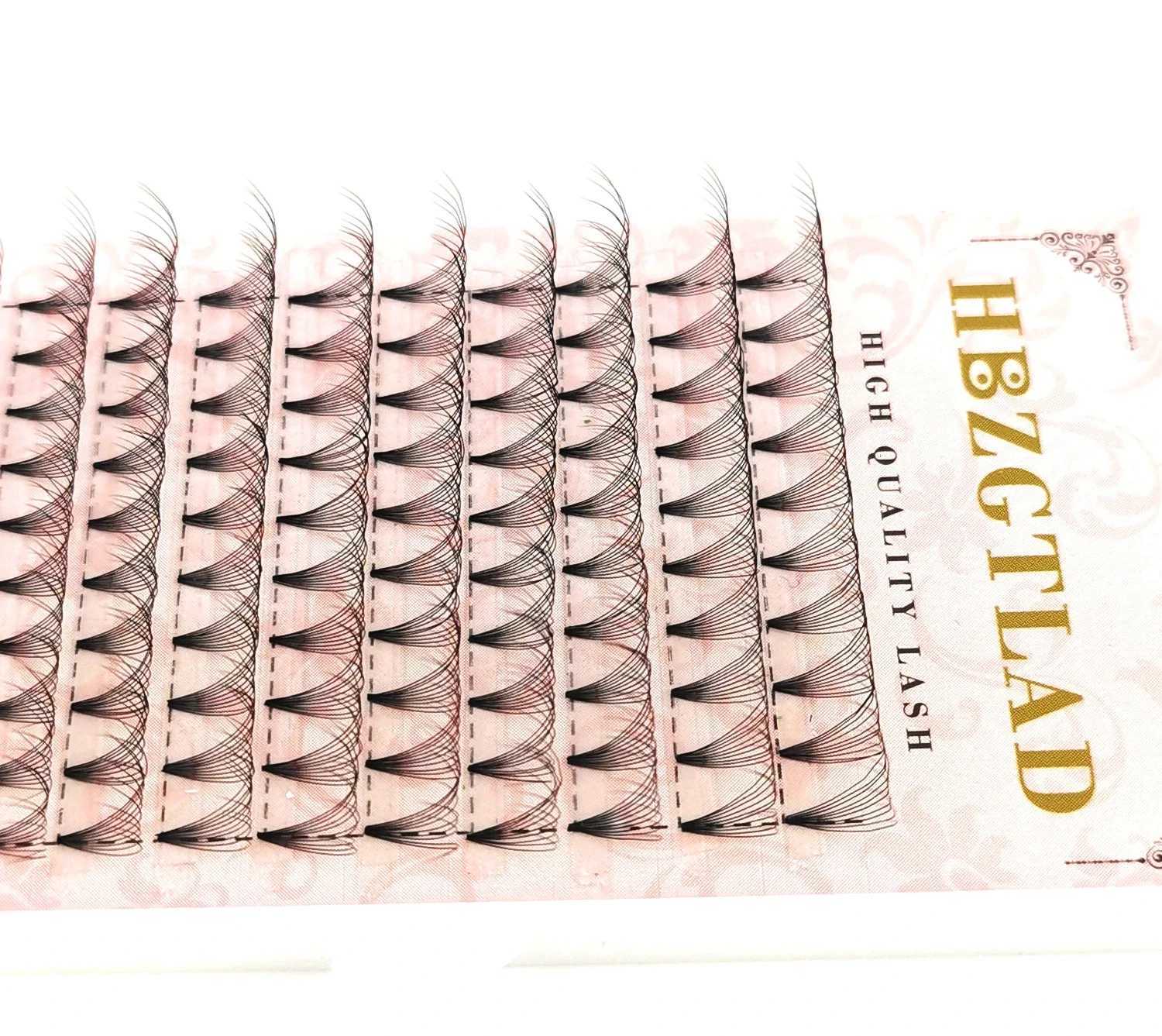 HBZGTLAD 6D/8D/10D Russian Volume Eyelashes Extension Short Stem Pre made Fans D/DD Curl Mink Lash Eyelash Individual ExtensionsT251117