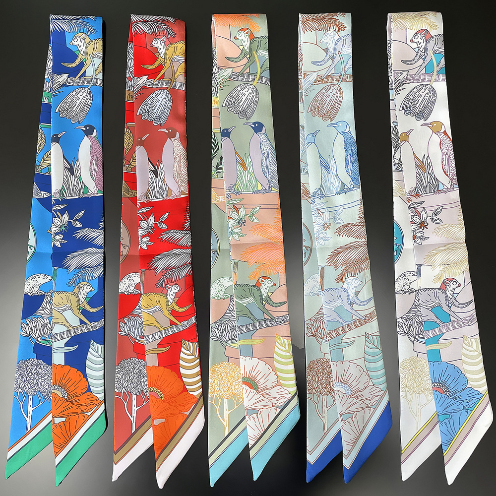 Designer silk scarf ladies fashion handbag scarves letter headband 4 color