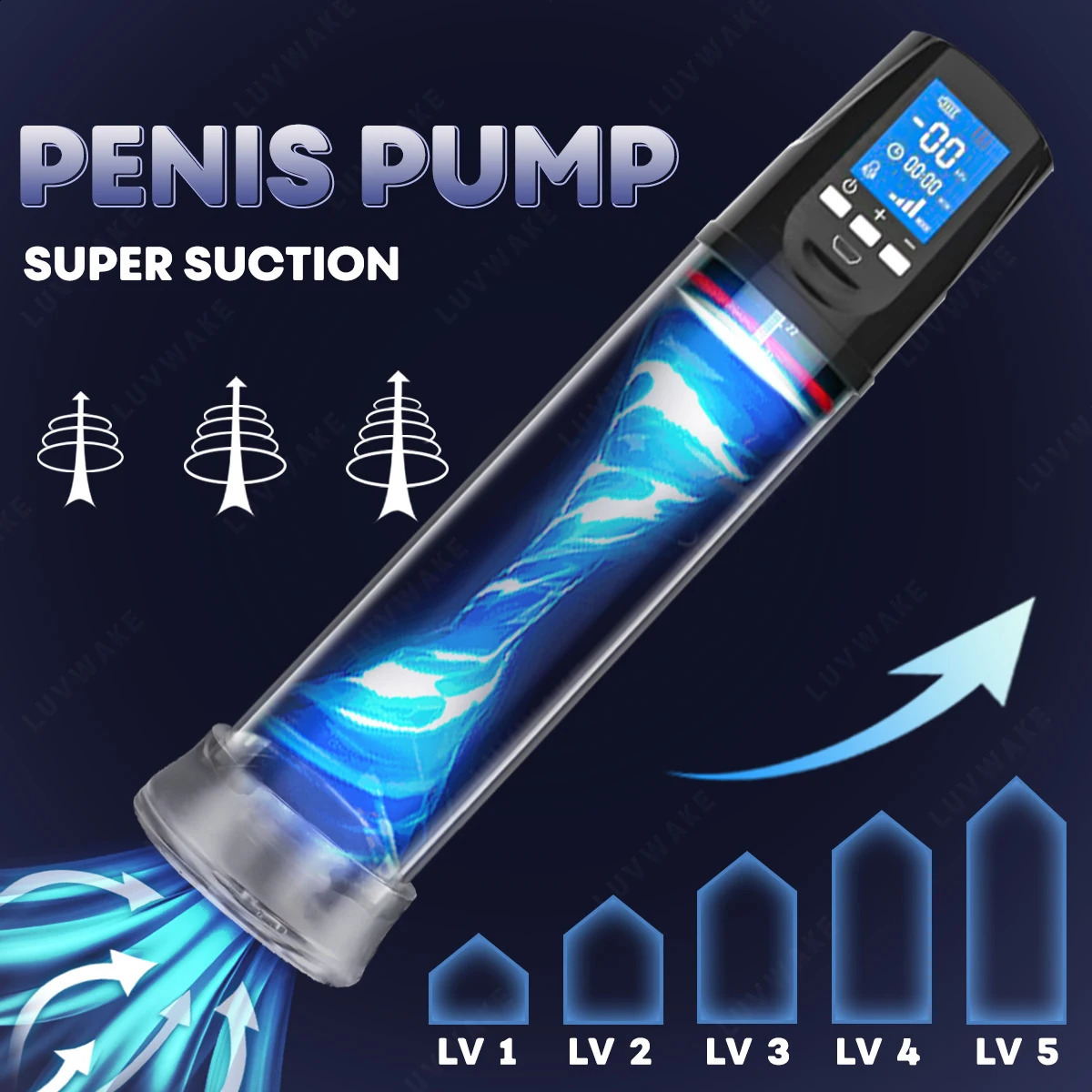 LUVWAKE Automatic 4 Suction Modes Vacuum Penis Pump Sex Toys for Male Masturbation Extender Enlargement 250417