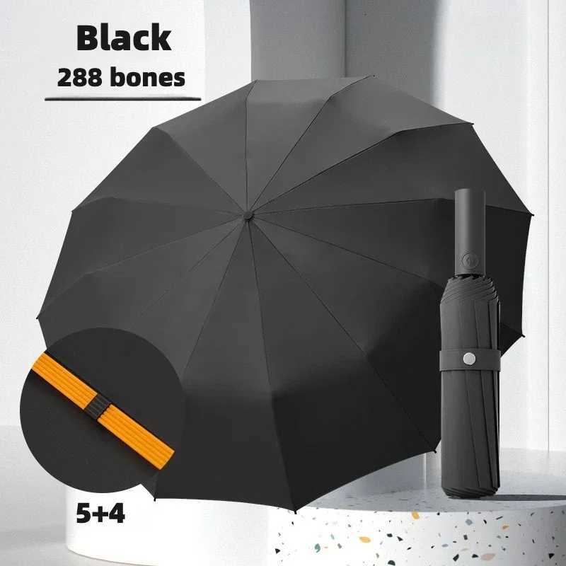 288 Reinforced Fiberglass Ribs Stormproof Windproof Automatic Umbrella Sun UV UPF50 Protect Compact Folding Rain Umbrella Men C251117