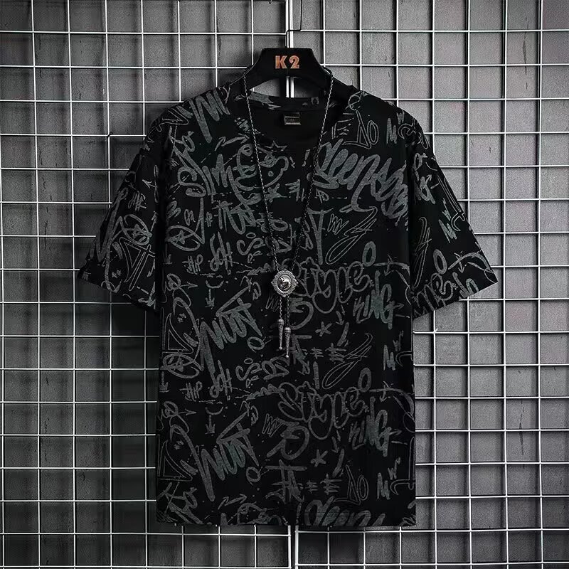 Source Polo Manufacturer New Short Sleeve Designer T-shirt T-shirt Men Summer Thin Ice Silk Breathable Trendy Tee Trendy Brand Ins Boys