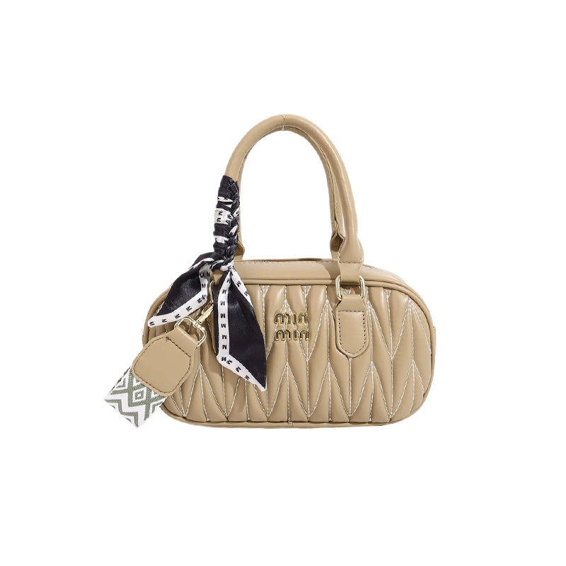 designer bag 2025 new Exquisite small handbag for women with wide shoulder straps ripple stitching fashionable and versatile single-shoulder high-qual