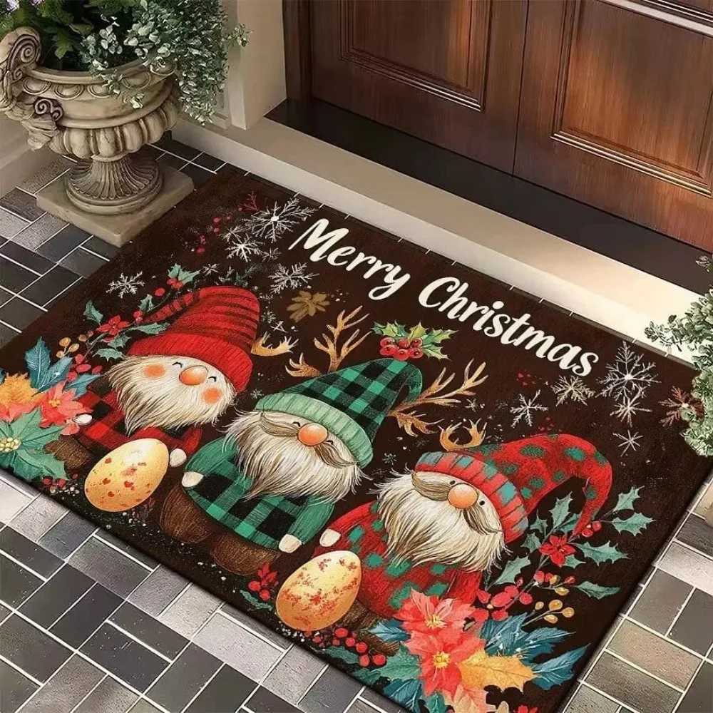 Christmas Tree Santa Claus Christmas Entry Door Floor Mat Festive Decorations Carpet Bathroom Anti-slip Mat Entrance DoormatM251117