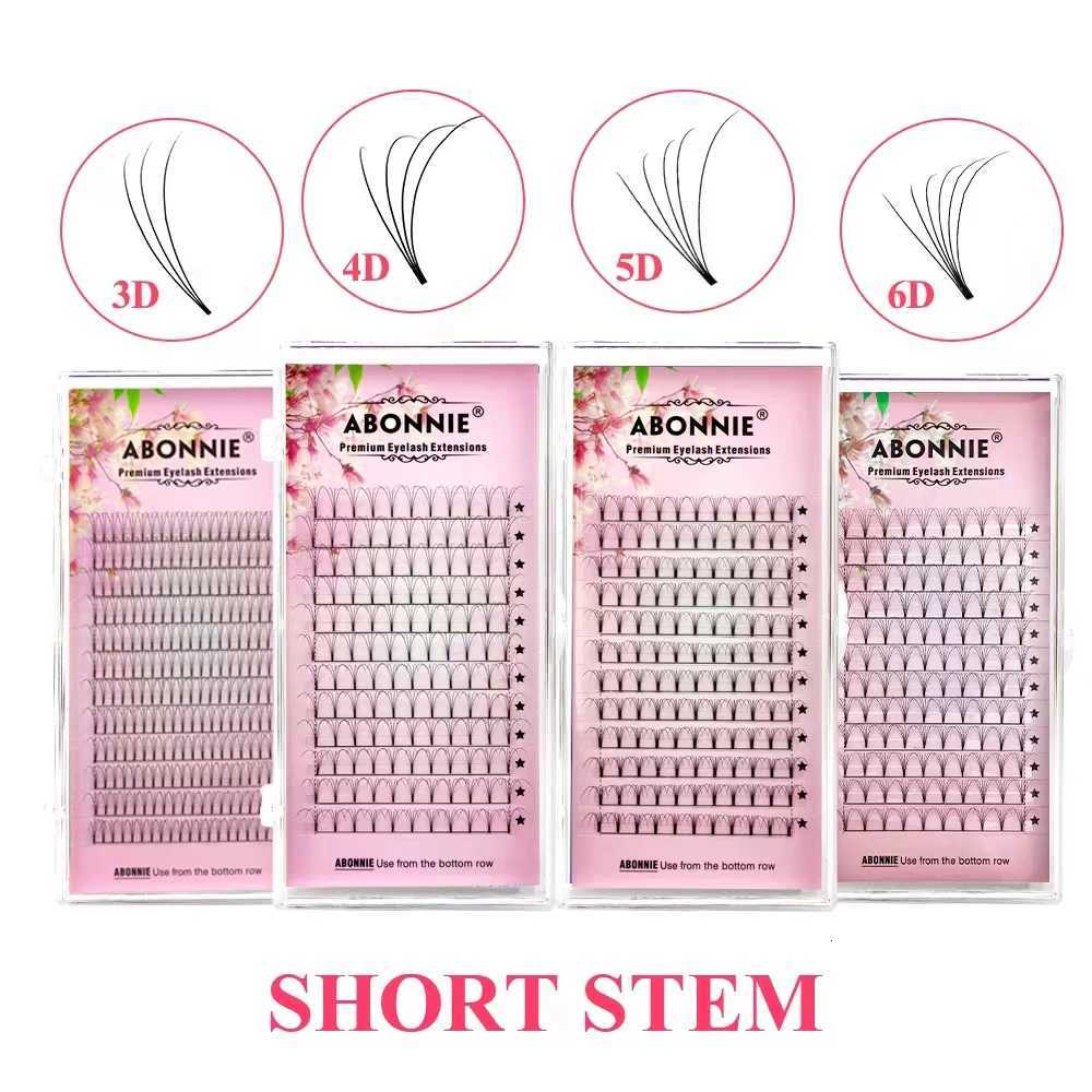 ABONNIE Premade Volume Fans Short Stem 3d/4d/5d/6d Russian Eyelash Extension Mink Eyelash Extension All Size Lashes TrayT251117