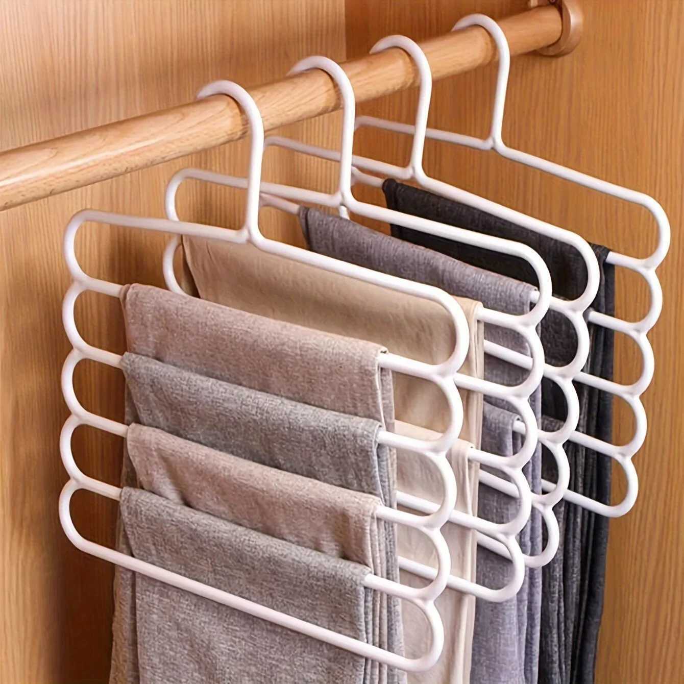 2/4Pcs Pants Rack Multifunctional Household Saving Space Multi Layer Trousers Hanger Pants Closet Color Clothes Peg 5 Layers C251117