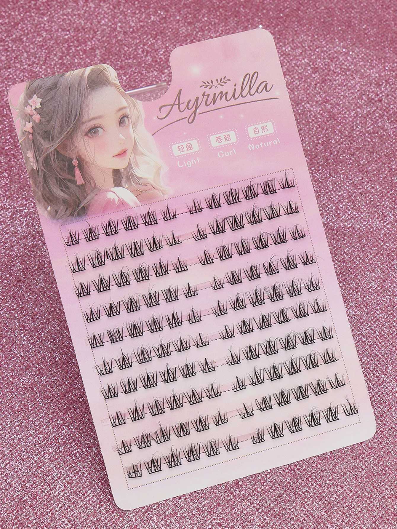 10 rows of 120 clusters of natural false eyelashes suitable for daily business meetings individual clustersT251117