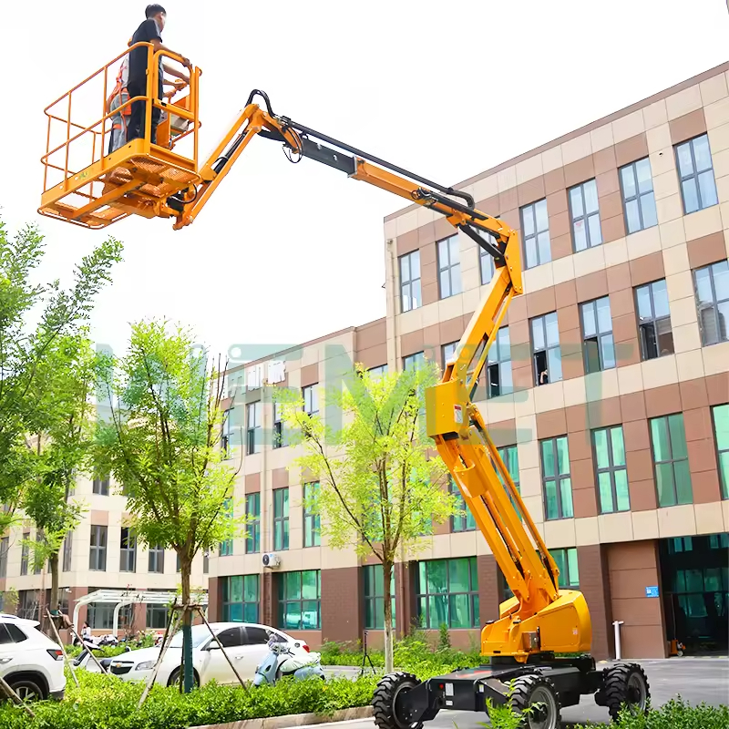 WEMET Stainless Steel Articulated Lift Cherry Picker, designed for boom lifts to tow aerial work platforms.