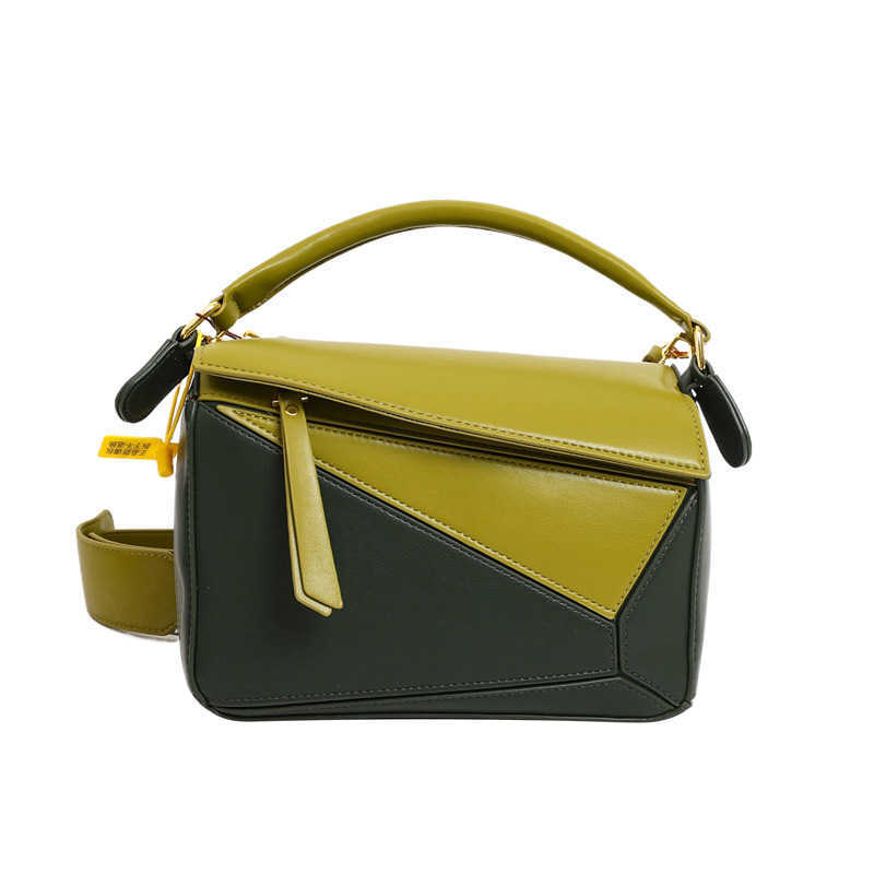 New style minimalist hand-held geometric lightweight and large capacity doctors bag new versatile lychee pattern crossbody bigclothfgg22