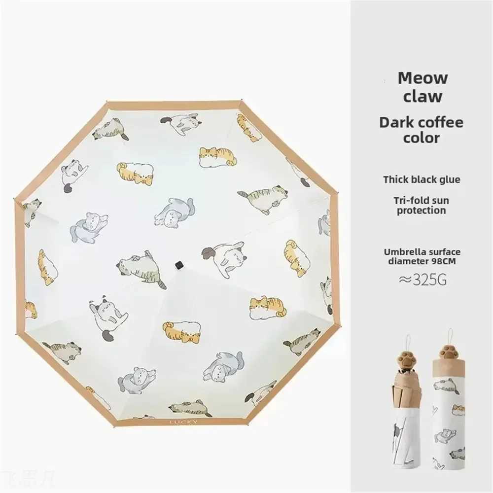 Cute Cat Claw Handle Umbrella Patio Umbrella UV for Sun and Rain Parasol Umbrella Woman Girl Gift C251117