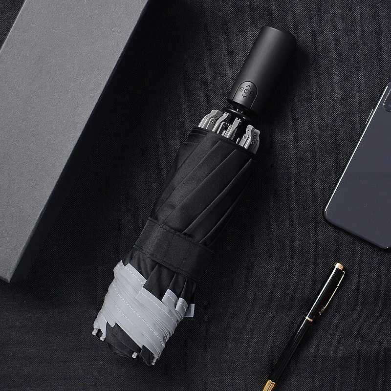 Full Automatic Reverse Folding Umbrella Men Women 130CM Large Windproof UV Sun Umbrella Luxury Portable Car Business Umbrellas C251117