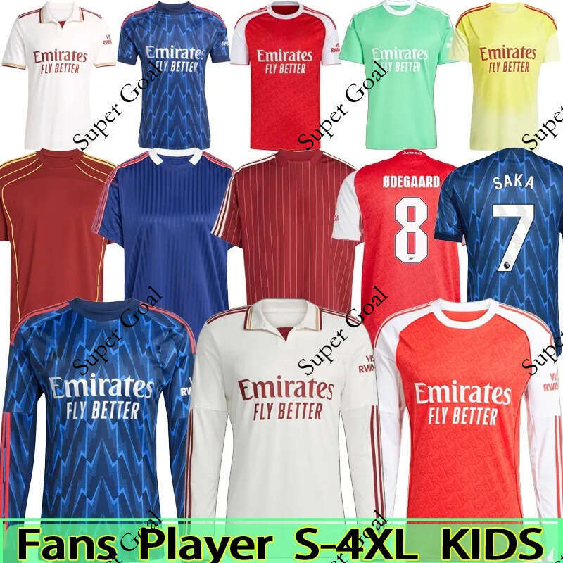 25 26 SAKA Soccer Jerey ODEGAARD RICE HAVERTZ NWANERI MARTINELLI Calafiori NKETIAH SALIBA TROSSARD JESUS Football Shirt Kid Child Training Kit uniform