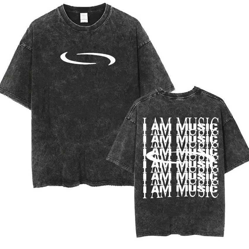 Retro Washed Carti I AM MUSIC T Shirt Opium Ken Carson Narcissist Tour Antagonist Rap T-shirts Mens Oversized Tees Z250417