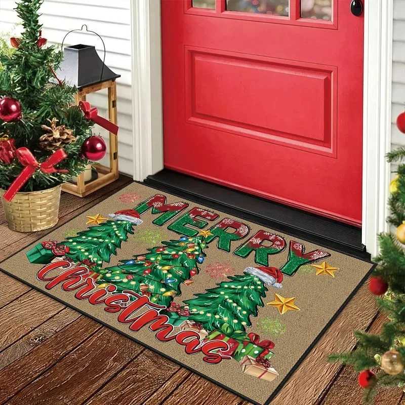 1pc Christmas Tree Doormat Creative Doormat Photos Props Home Door Decoration Front Door Welcome Mat Living Room Bedroom CarpetM251117