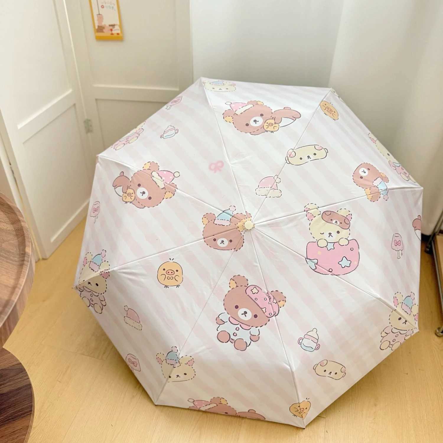 Cartoon Automatic Umbrella Sunshade And Rainproof Black Glue Umbrella Foldable Convenient Sun Umbrella for All Weather C251117