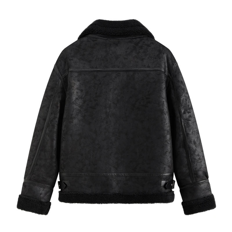 Fur Lamb Wool Leather Coat Thickened Warm PU Leather Coat Mens Warm Cashmere Coat Leather Jackets MENS 251114 - view 7