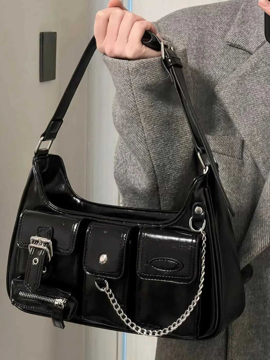 JIAERDI Vintage Y2k Handbags Women 2025 High Street Zipper Casual Solid Messenger Bag Ladies Moto Biker Bolso Mujer AestheticW251115