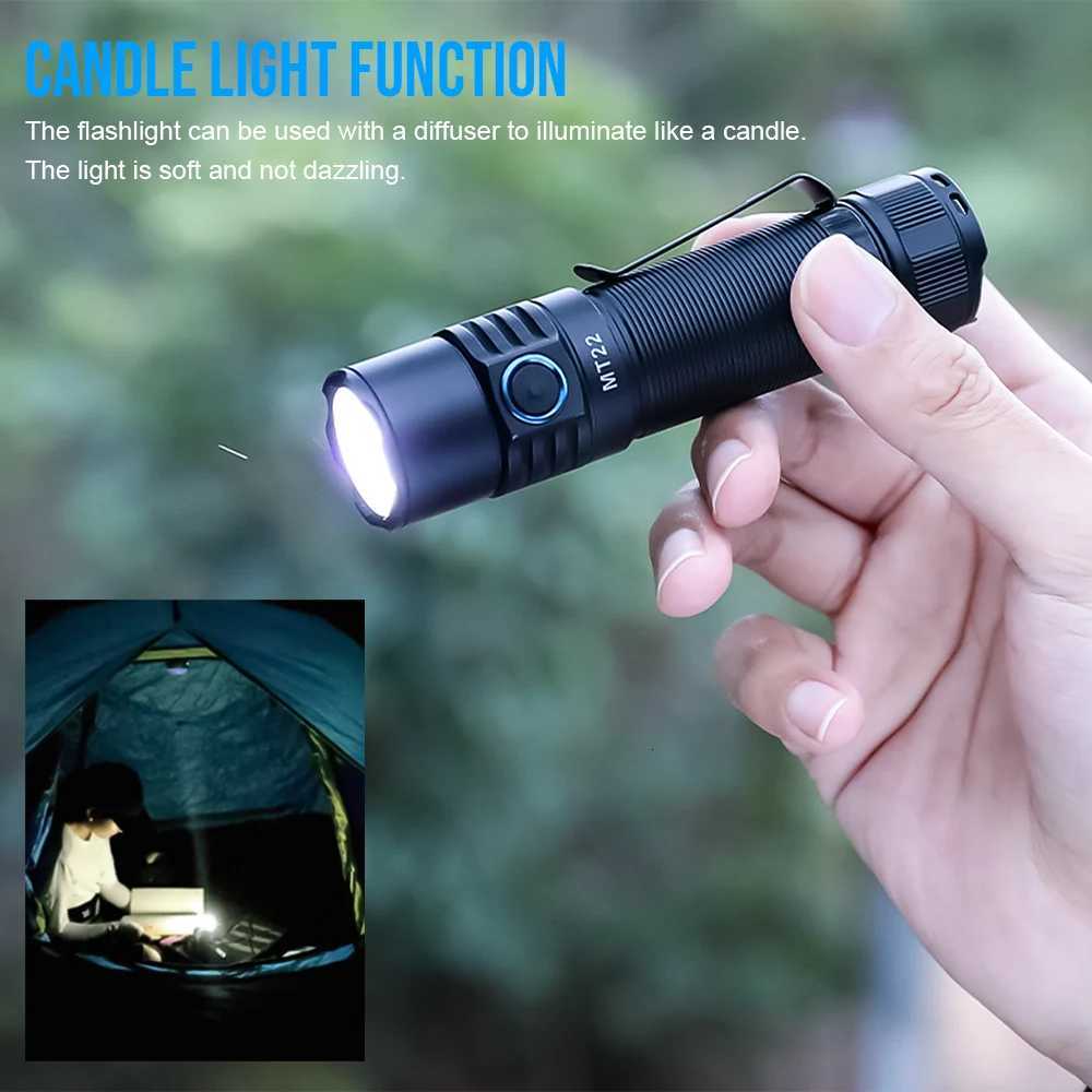 Trustfire MT22 Rechargeable EDC LED Flashlight 2250Lumen Powerful Type C USB Charging Torch 18650 Work Light Power Bank Function M251117
