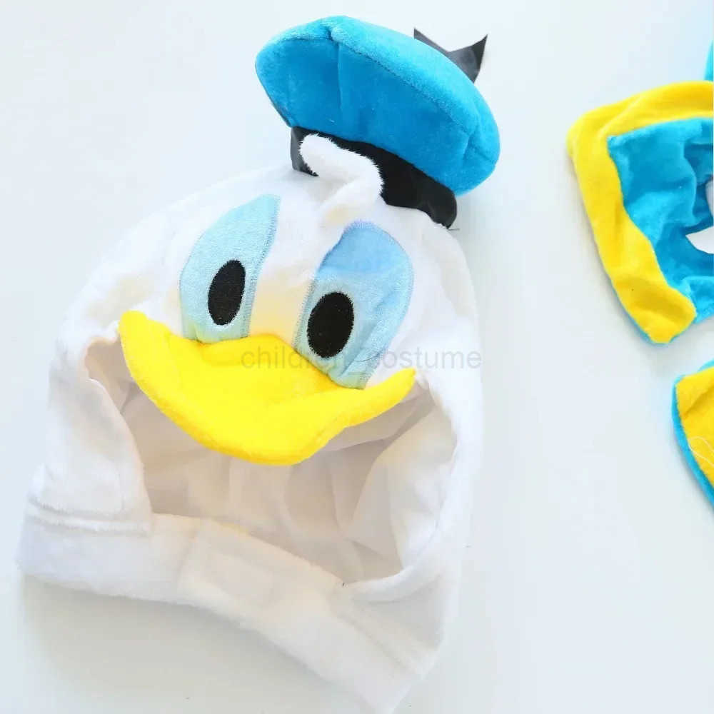 Disney Anime Donald Duck Cosplay Costume Winter Warmth Kids Clothes Boys Girls Stage Performance Costume Christmas Party Dress Up W20250417