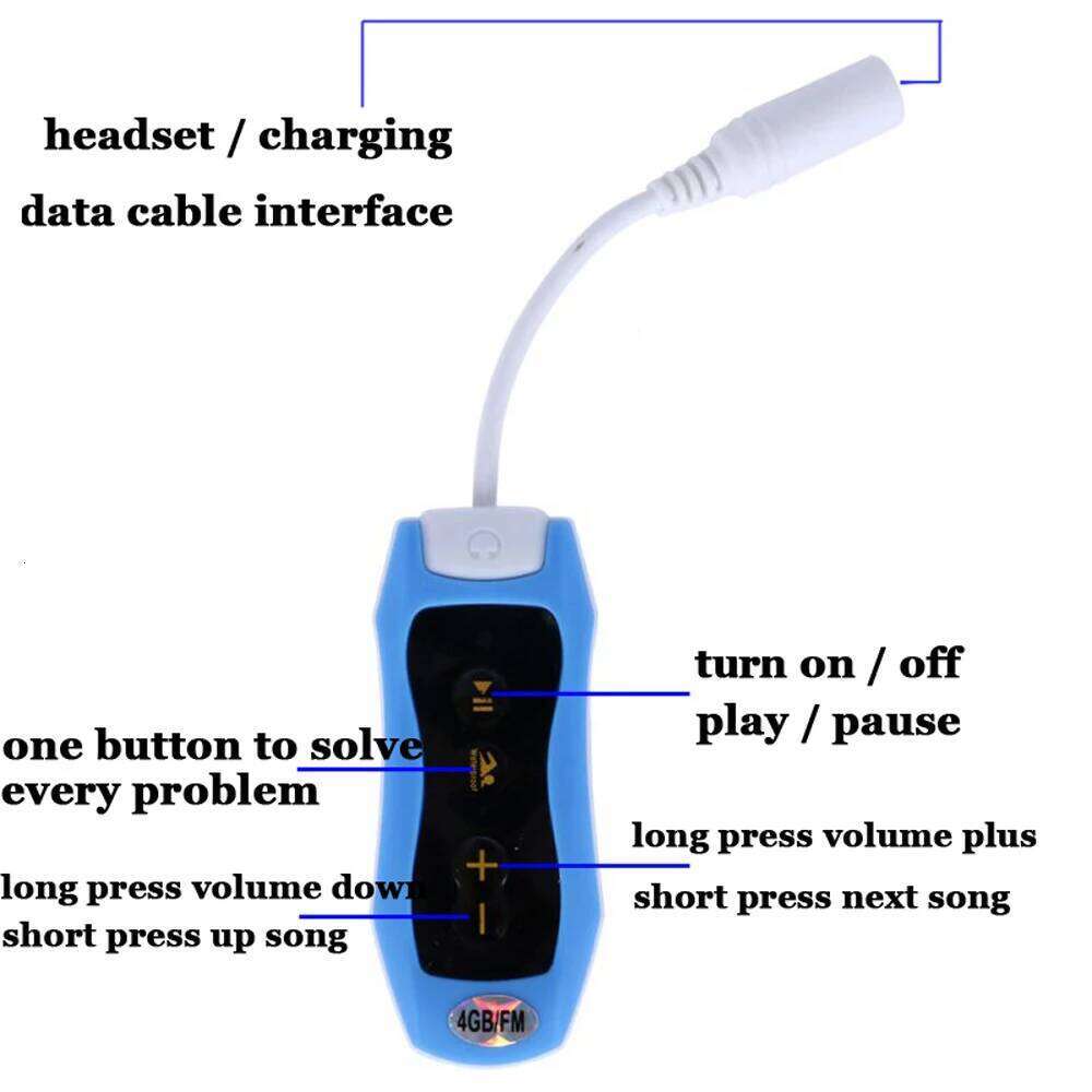 003 Waterproof Ipx8 Clip Mp3 FM Radio Stereo Sound 4G/8G Swimming Diving Surfing Cycling Sport Music Player