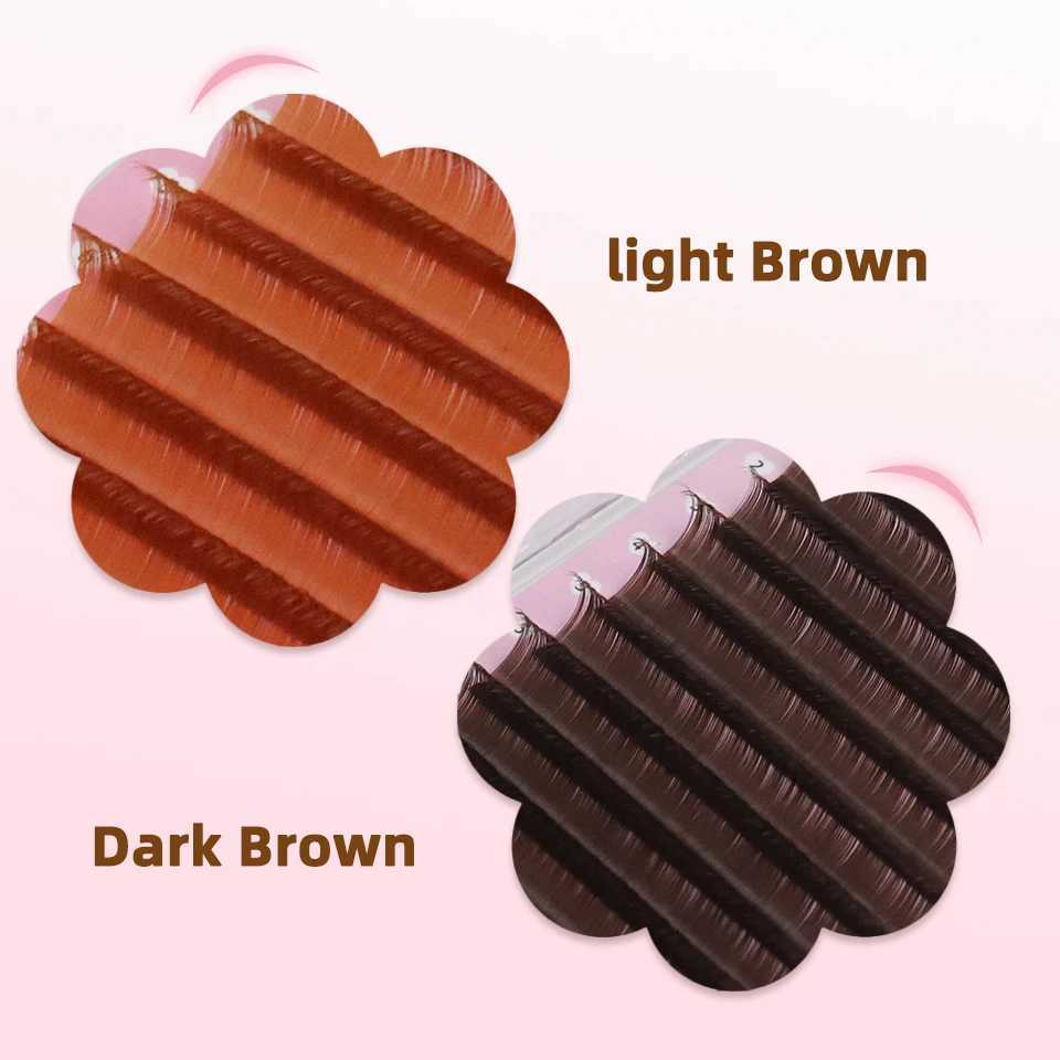 Lashprofessor Dark Brown Eyelash Extensions Brown Eyelashes Soft High Quality Individual Lashes Natural Colorful False EyelashesT251117