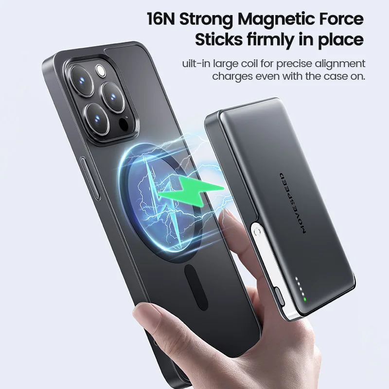 MOVESPEED S10Pro Magnetic Power Bank 10000mAh Wireless Portable External Battery with Stand for MagSafe PowerBank for iPhone 16 251114