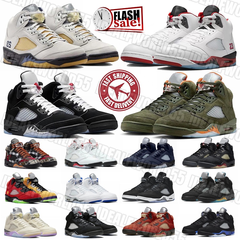 Mens 5 Basketball shoes 5s jump designer sneakers Leather rubber Fire Red Black Tongue Black Metallic Reimagined Outdoor Shoes trainers