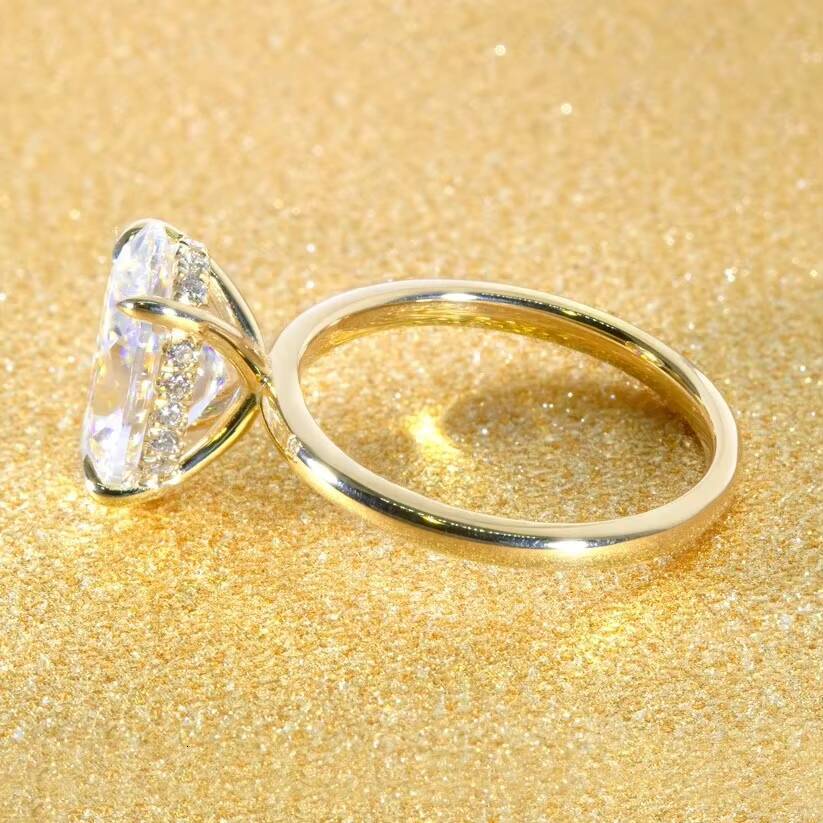 AAA Gems Fine Jewelry Rings 14K Gold Hidden Halo Lab Created Diamond VVS VS White CVD HPHT Diamond Wedding Engagement Ring
