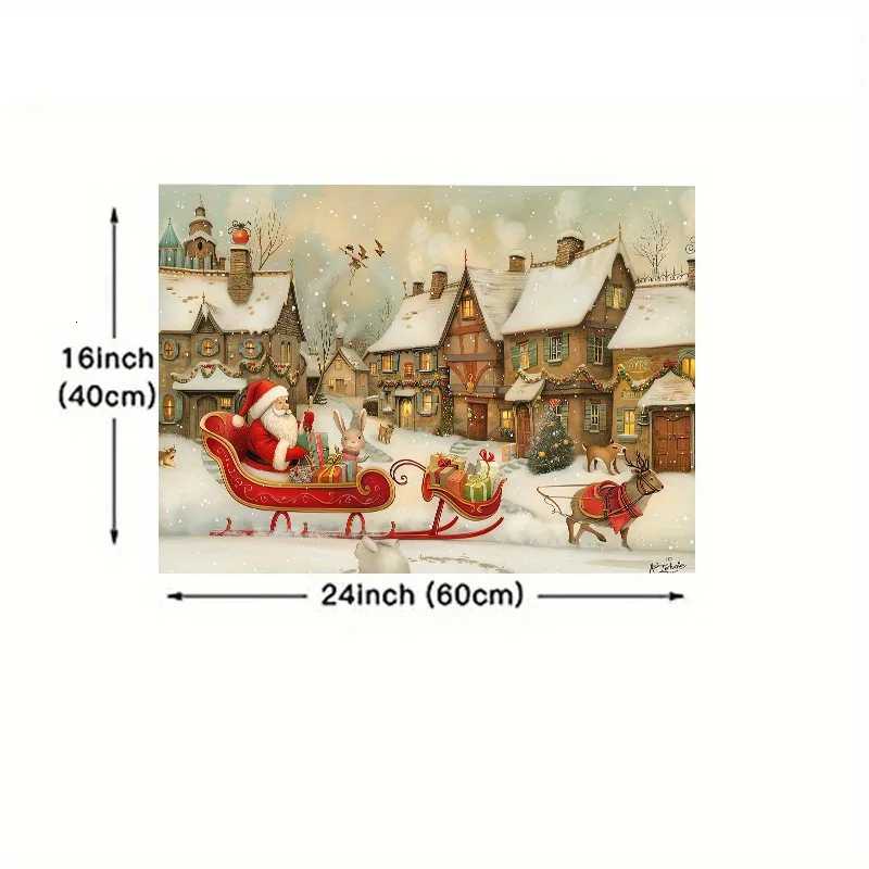 Christmas Snow Deer Santa Claus Kitchen Floor Mat Home Decor Bedroom Doormat Hallway Balcony Long Rugs Christmas DecorationsM251117