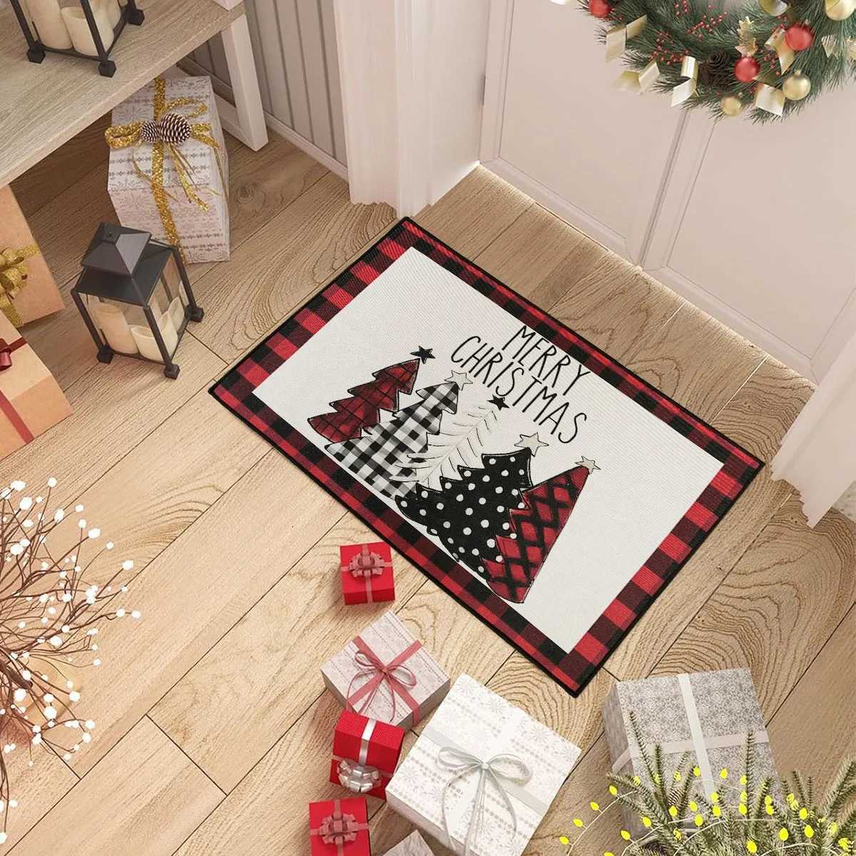 Christmas Tree Floor Mat Home Kitchen Absorbent Non-slip Rugs Merry Christmas Decoration For Home 2025 Happy New Year 2026 GiftsM251117
