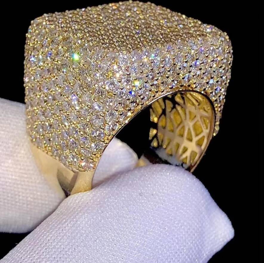 Luxury Hiphop Custom Moissanite Diamond S925 Sterling Silver Star Letter Ring