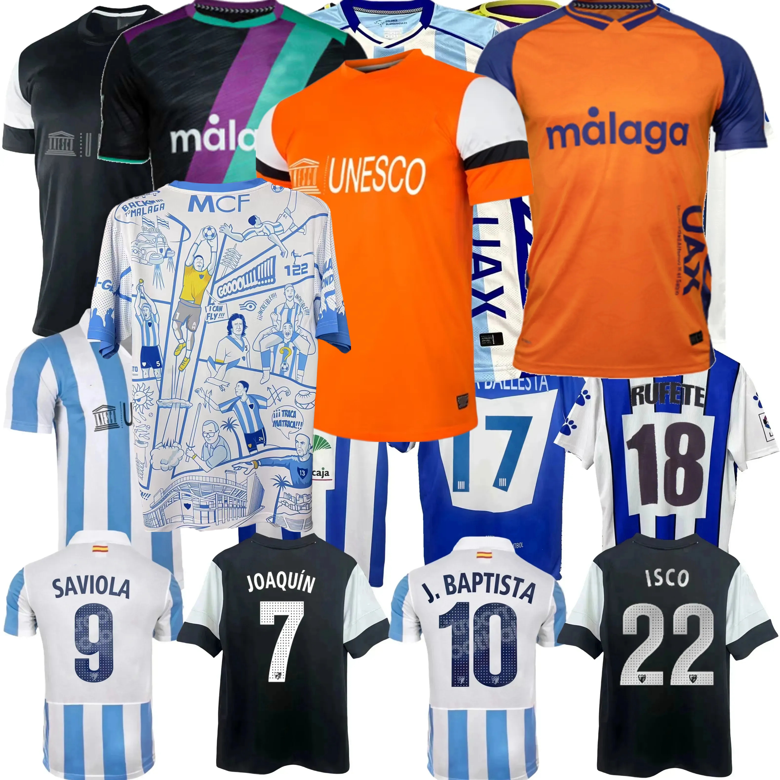 Retro 1997 98 99 2005 06 2012 13 14 2025 2026 Malaga Soccer Jerseys RAFA R. JAUREGI LOBETE CHUPE ISCO J.BAPTISTA D.LARRUBIA JOAQUIN SAVIOLA football men kids shirt