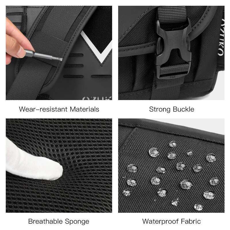 OZUKO Men Shoulder High Quality Large Messenger Bags Male Water Resistant Handbag Outdoor Short Trip Crossbody Bag