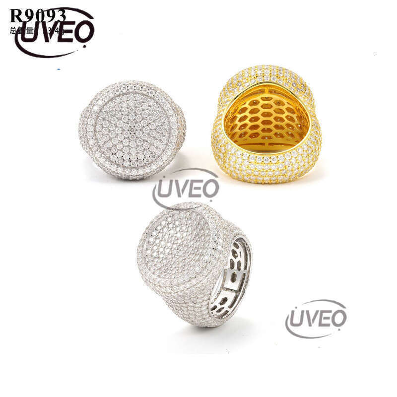 VVS Moissanite Ring 925 Gold Jewelry Iced Out Moissanite Diamond Hip Hop Pass Dias Tester Women Mens