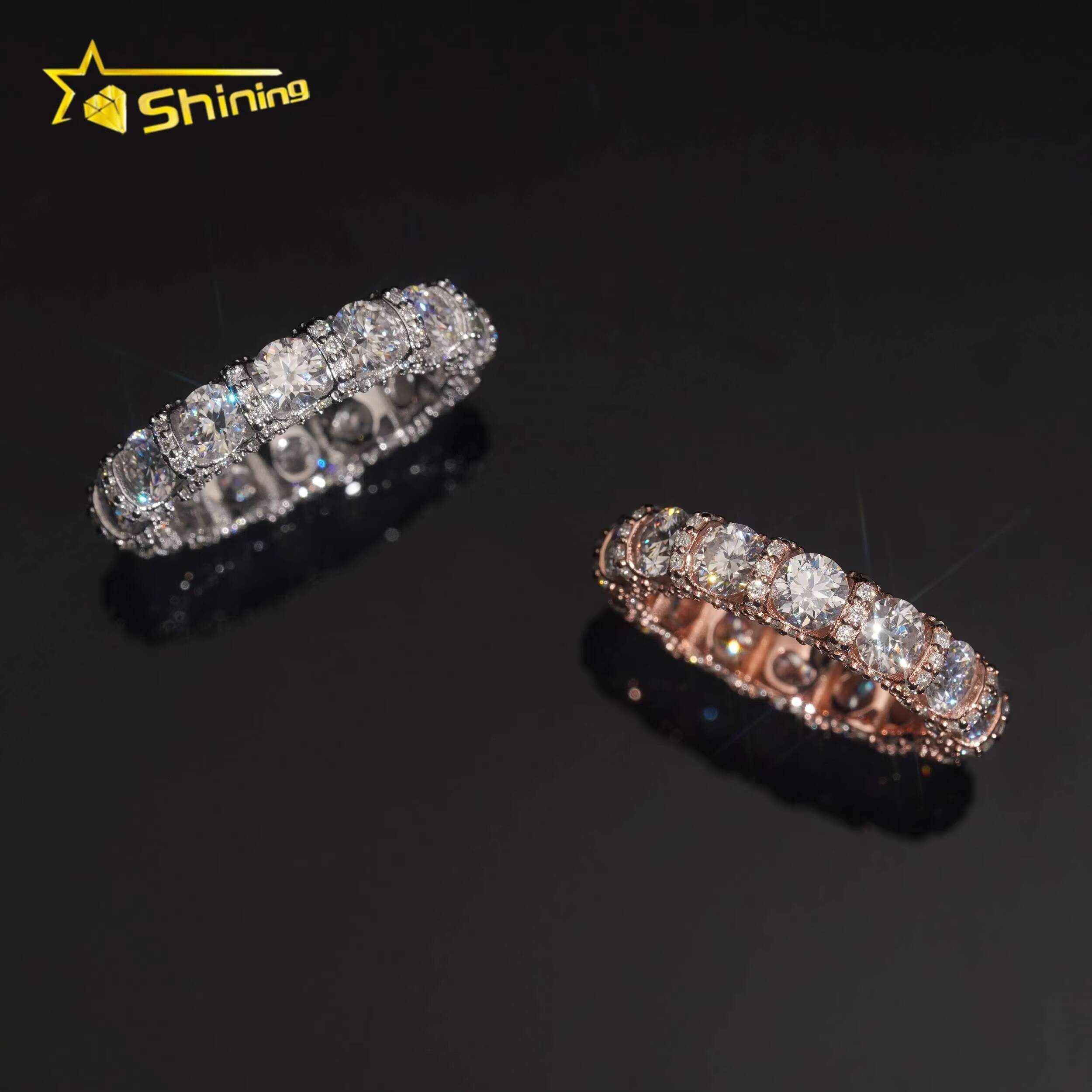 925 Sterling Silver Jewelry Hot Selling High Quality Eternity Band Moissanite Diamond Ring