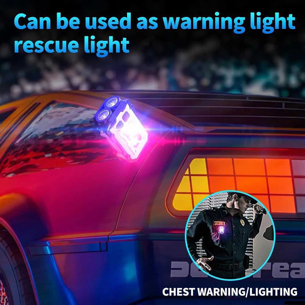 LED Keychain Flashlight Rechargeable Mini 800LM USB C 8 Modes Flash Light Magnetic Keychain for Camping Running Emergency Hiking M251117