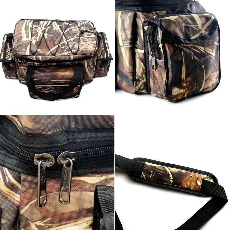 503025cm Waterproof Fishing Bag Nylon Large Capacity Multi-Purpose Fishing Tackle Bag Two-Layer Outdoor Shoulder BagsW251115