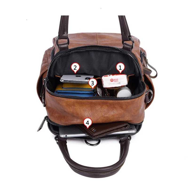 MOTAORA 2025 New Women Handbag Multifunction Leather Flap Bag Ladies Vintage Casual Backpack For Women Small Shoulder Bag FemaleW251115