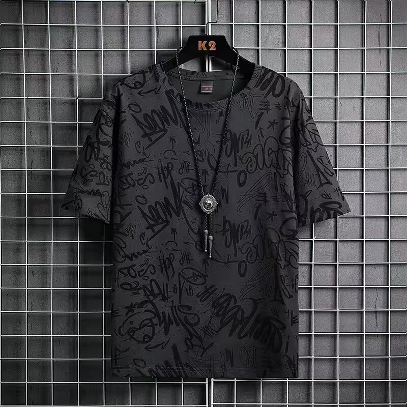 Source Polo Manufacturer New Short Sleeve Designer T-shirt T-shirt Men Summer Thin Ice Silk Breathable Trendy Tee Trendy Brand Ins Boys