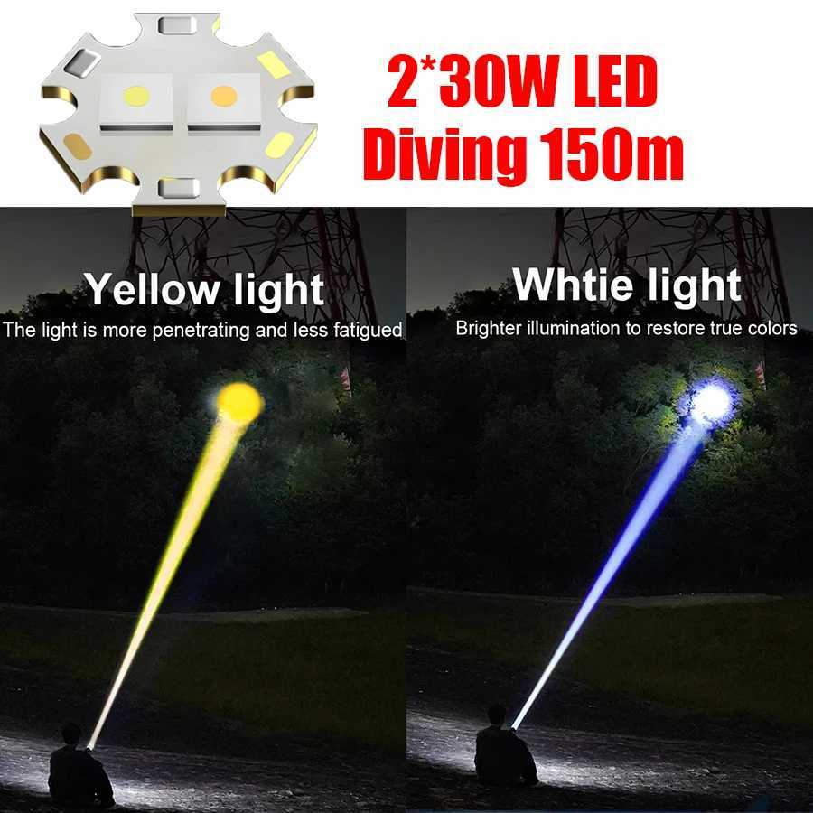 Professional Diving Flashlight Rechargeable USB Underwater Dive Lantern IPX8 Waterproof Dive Torch Lights For Fishing Submarine M251117