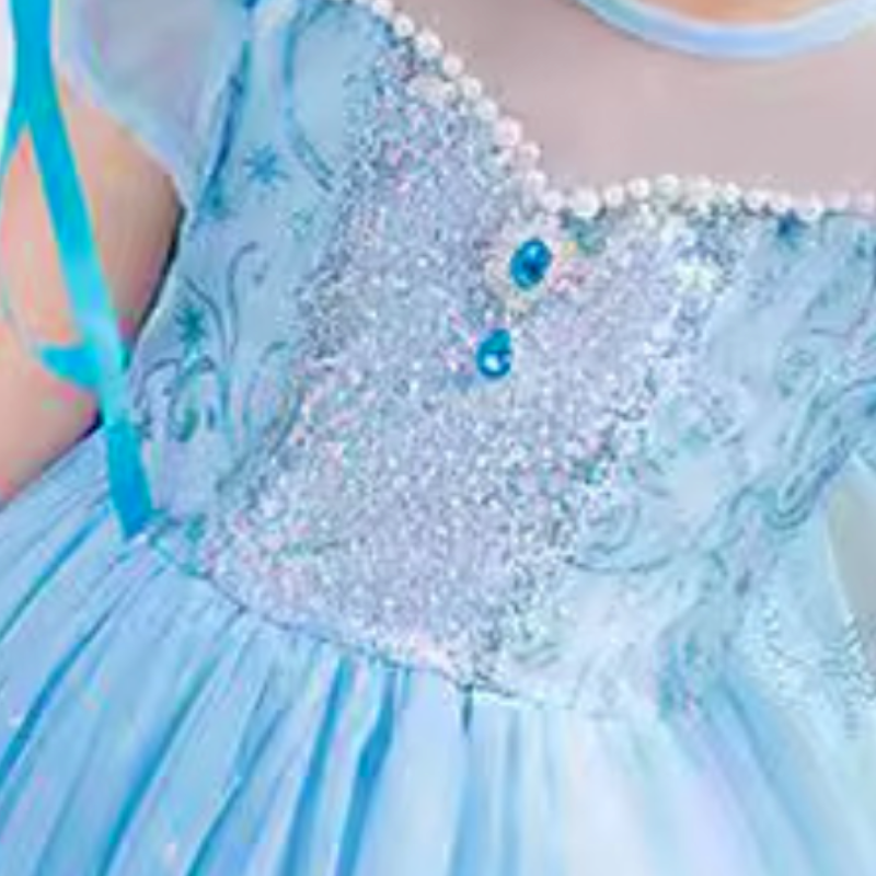 DISNEY toddler designer clothes baby girl designer clothes Elsa princess dress Summer dress children's birthday clothes.
