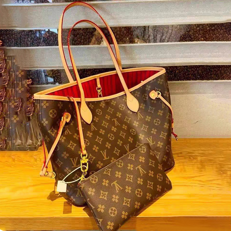 Tote Bag Designer Bags Wallet Fashion Totes Leather Messenger Shoulder Handbag Women Bags High Capacity Composite Shopping Bags Old Flower Brown Lattice Bag 008A