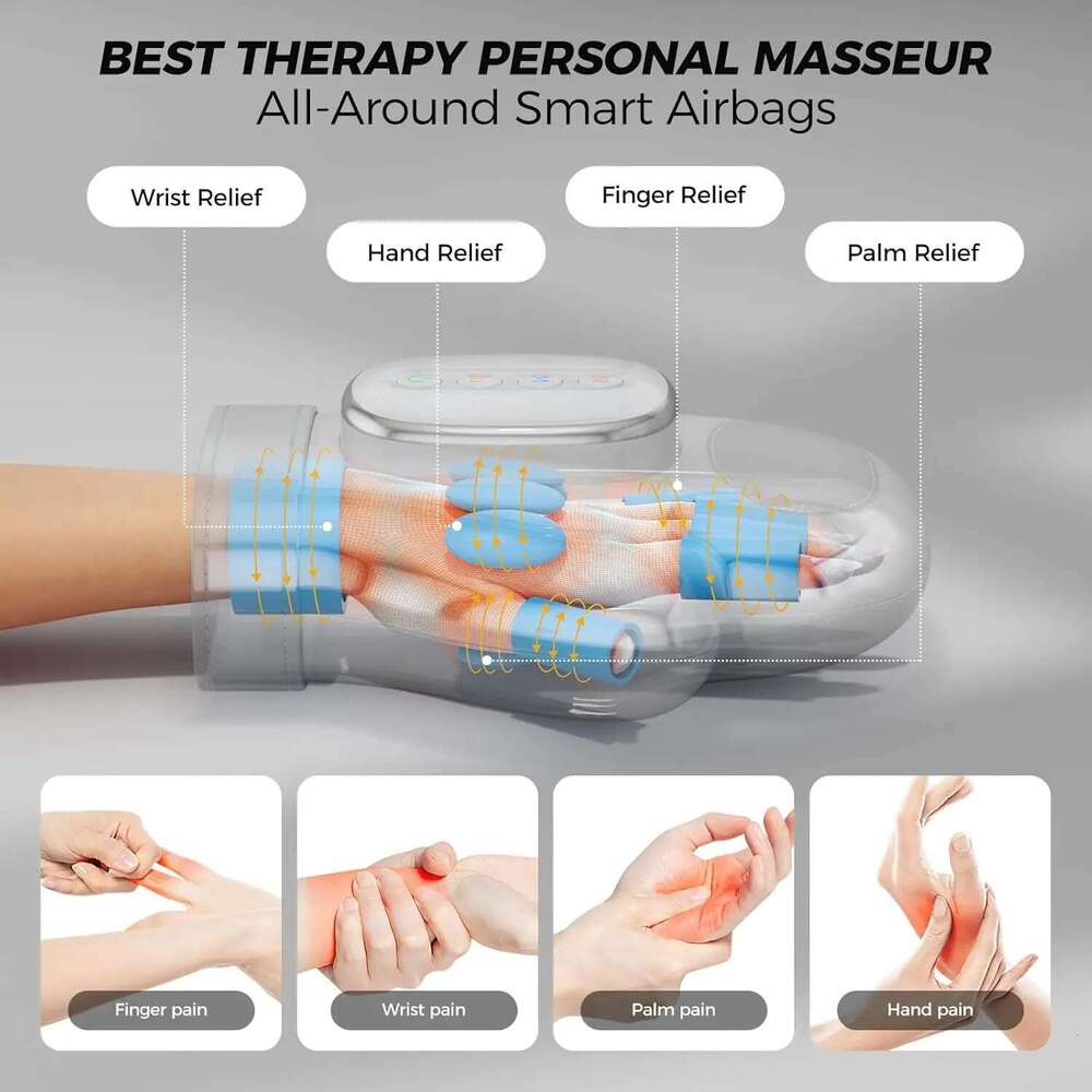 Hand Massager with Heat Relief, 3 Massage 4 Temperatures 5 Compression Models Therapy Gloveitis & Wrist Carpa