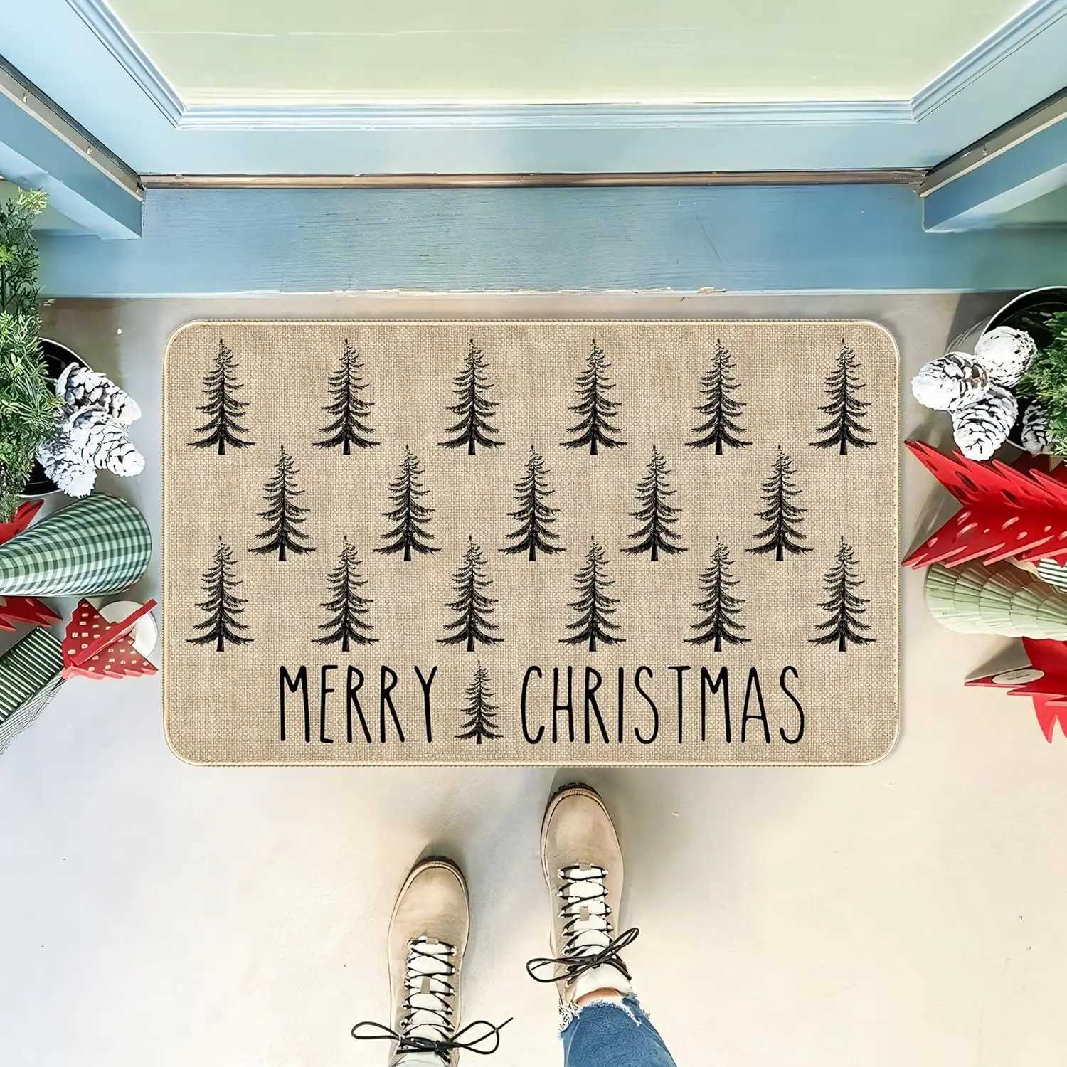 VIKAMA Christmas Snowman Carpet Indoor Outdoor Non-Slip Resistant Dirty Door Mat Living Room Sofa Mat Christmas DecorationM251117