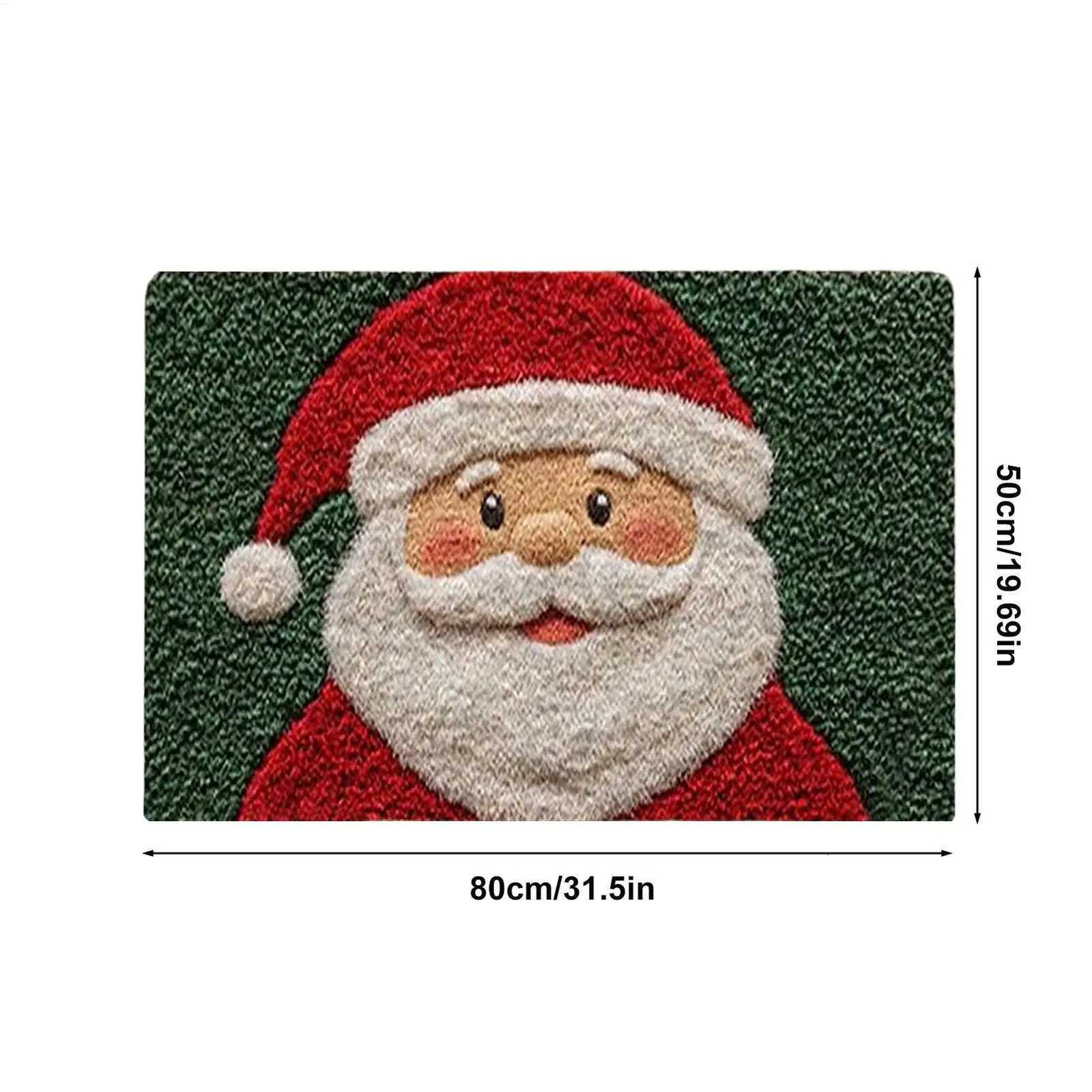 Christmas Bath Mat 80x50cm Santa Claus Anti-slip Dry Fast Washable Bathroom Rug for Home Kitchen Living Room Decor Xmas GiftM251117