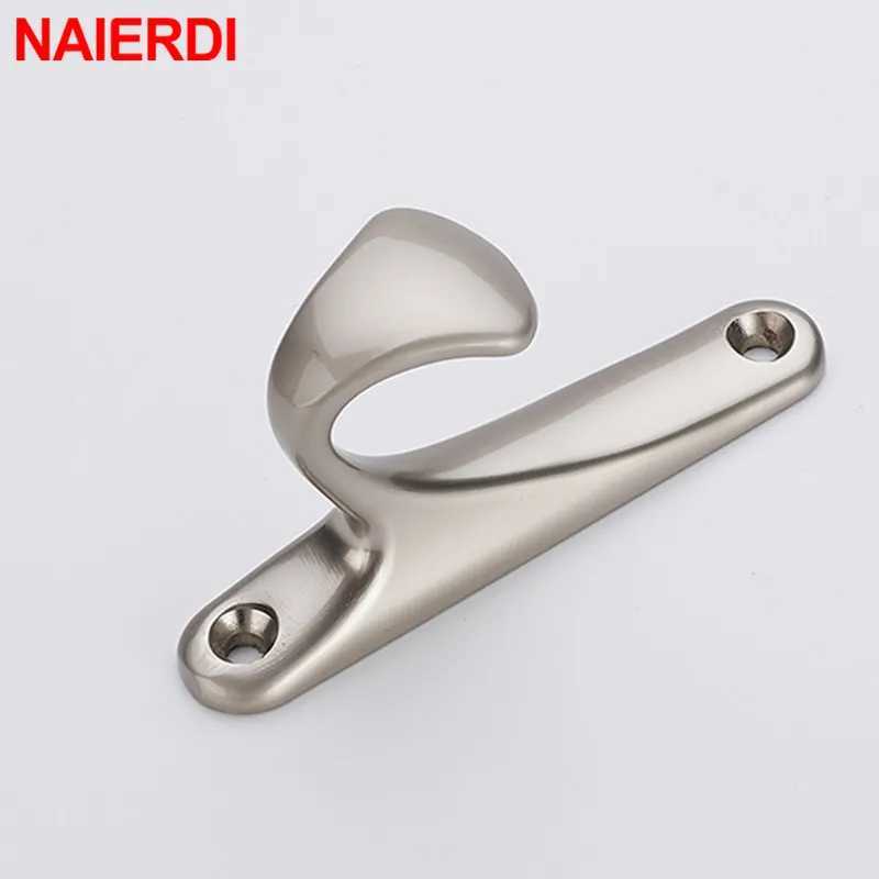 NAIERDI Zinc Alloy Simple Clothes Hanger Bathroom Towel Wall Mounted Clothes Hook Kitchen Bedroom Key Hat Bag Hanger Rack Holder C251117