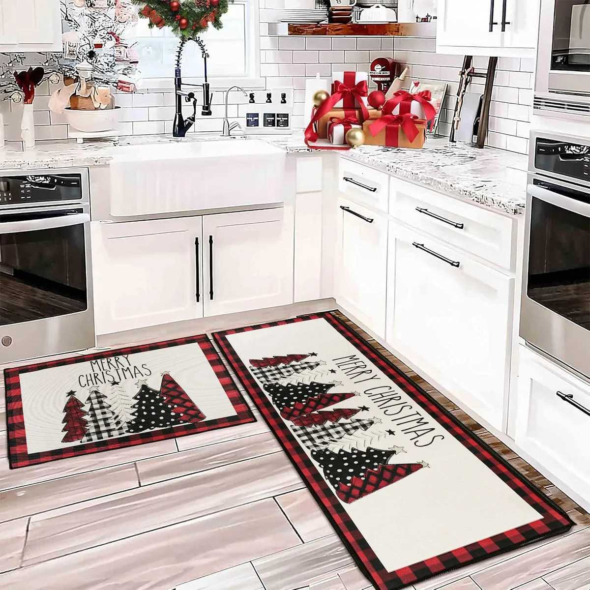 Christmas Tree Floor Mat Home Kitchen Absorbent Non-slip Rugs Merry Christmas Decoration For Home 2025 Happy New Year 2026 GiftsM251117