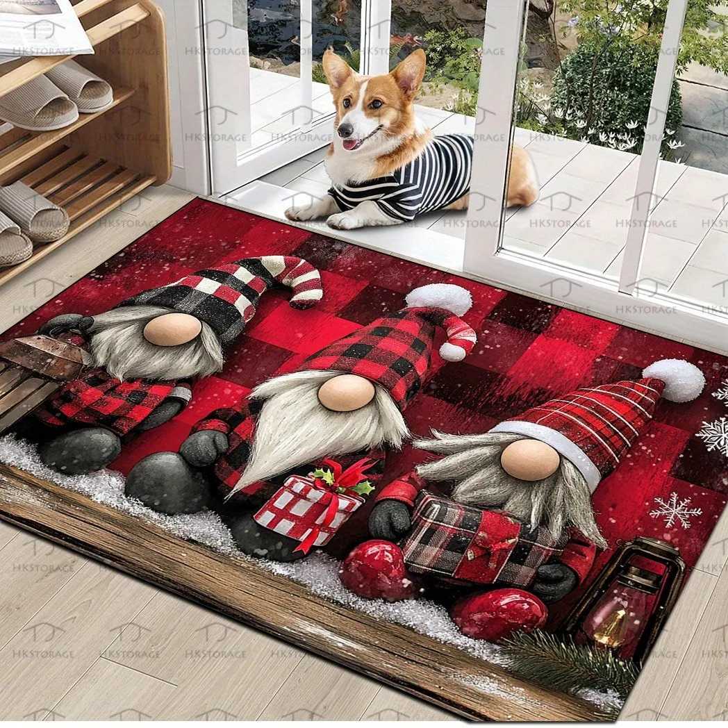 Christmas dwarf door mat holiday party decoration is suitable for home room bathroom kitchen absorbent non-slipM251117