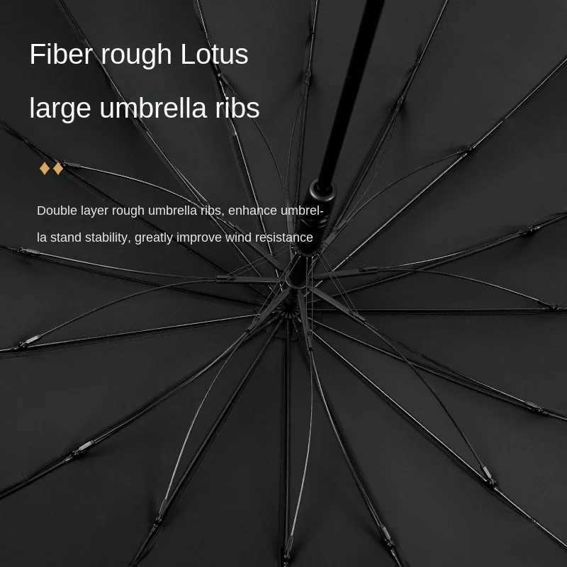 Vintage Straight Handle Umbrella Luxury Wooden Long Handle Umbrella 16K Windproof Reinforced Men Large Business Umbrellas Gifts C251117