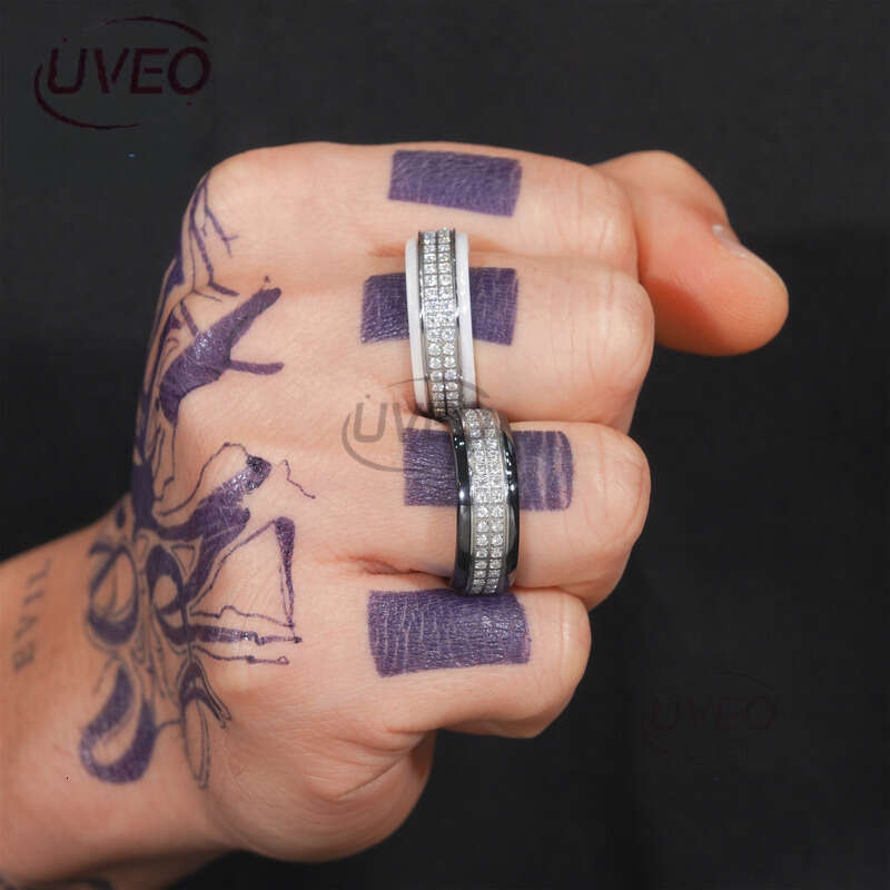 925 Gold VVS Iced Out Moissanite Ring Jewelry Hip Hop Pass Dias Tester Mens Women Sterling Silver Couple